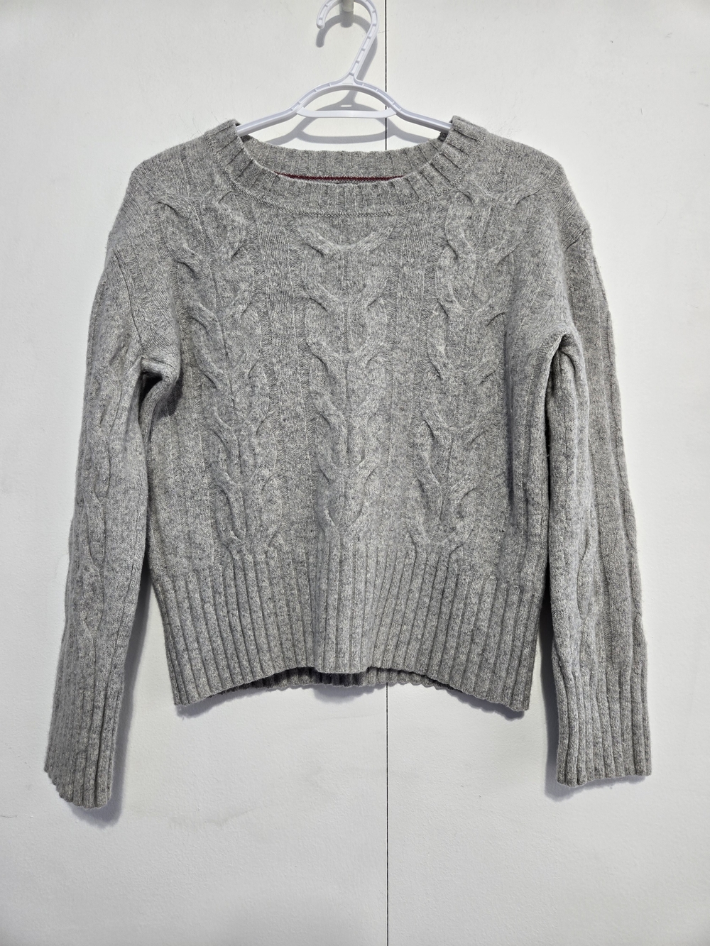 Banana Republic Gray Merino Wool Cable Knit Sweater Women's Small